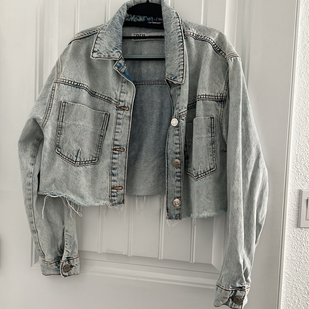 Zara Cropped Denim Jacket